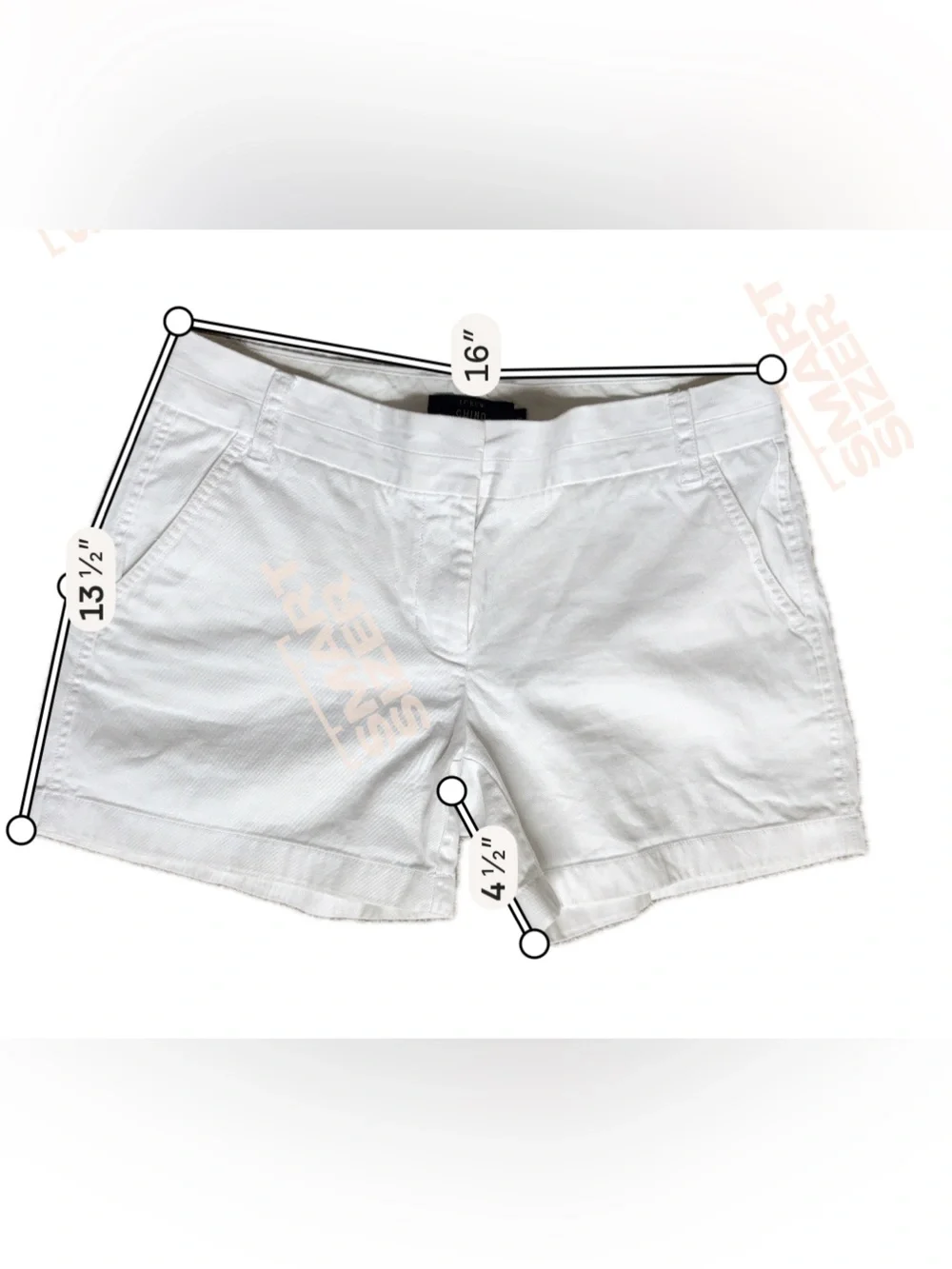 J. Crew - Women’s 100% Cotton Classic Chino 4.5 Inseam Shorts - Size 6 - White